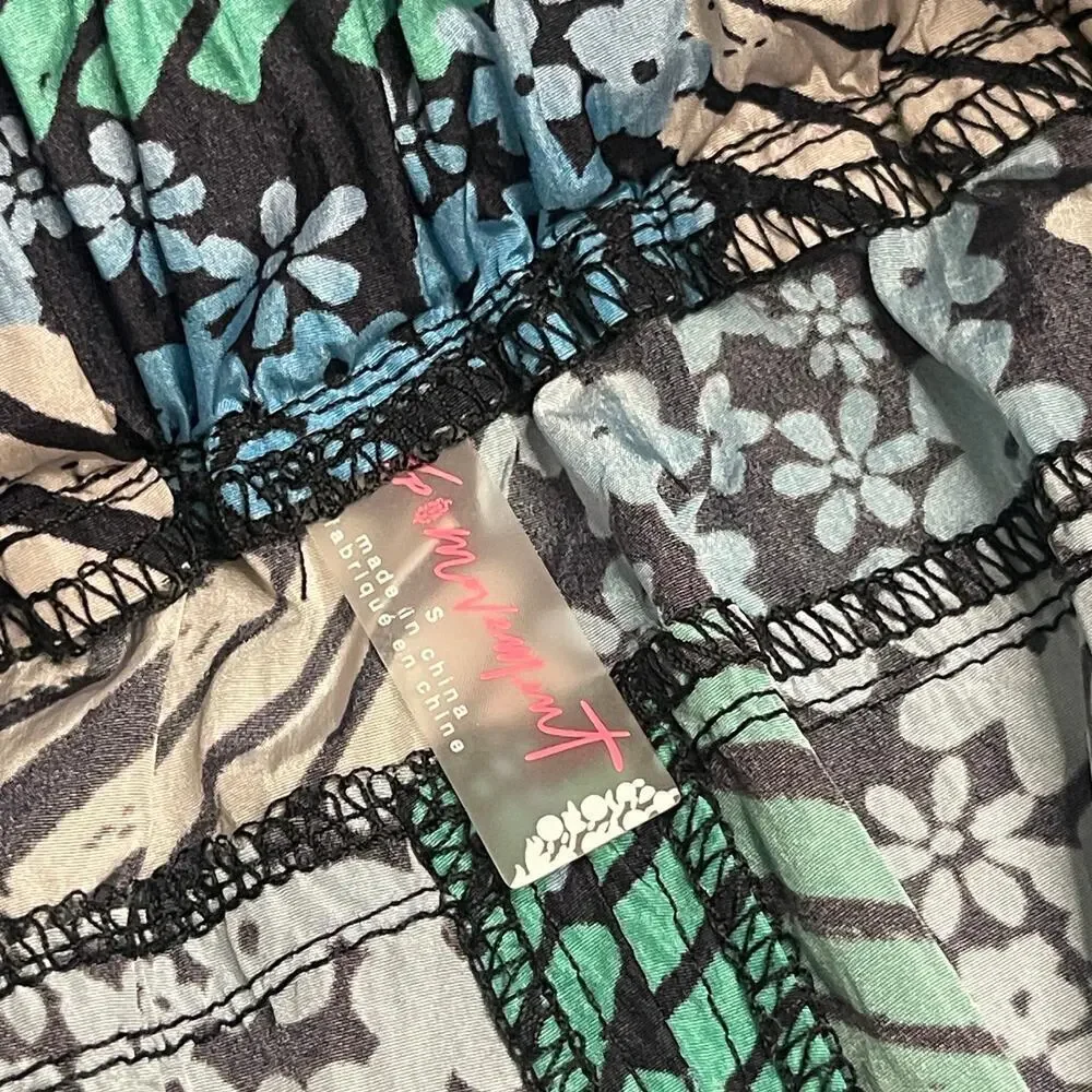 Free People Movement The Way Home Printed Joggers Womens Small Blue Green Floral